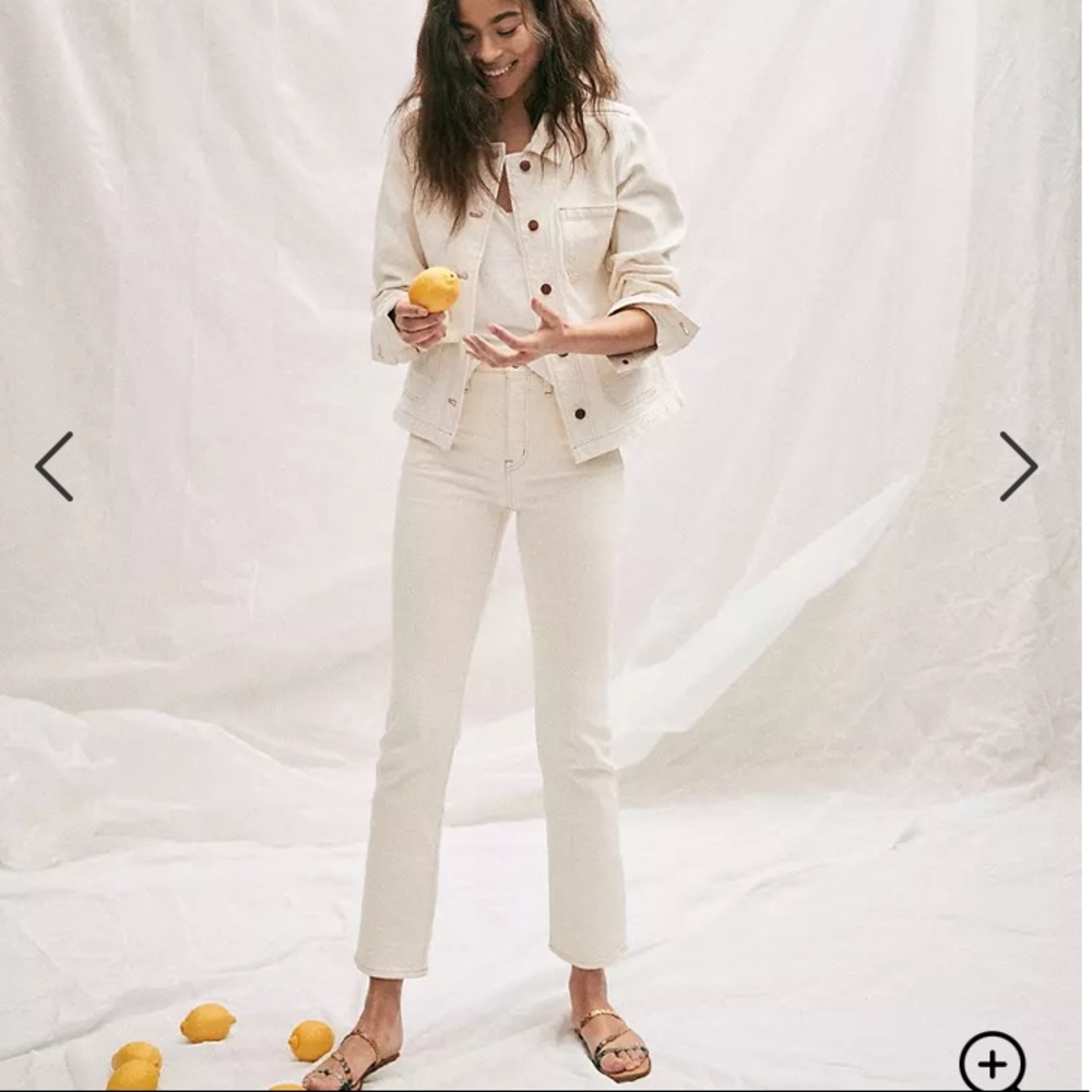 NWT Madewell Slim-Demi Boot Jeans in Cloud Lining